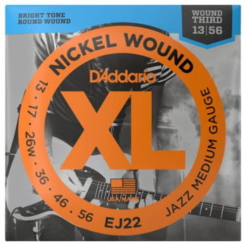 D`Addario EJ22 Saitensatz E-Gitarre 13-56 umsponnene G-Saite